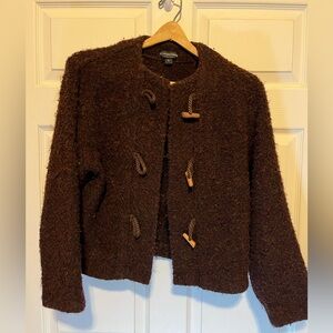 J. Peterman Chocolate Teddy Jacket